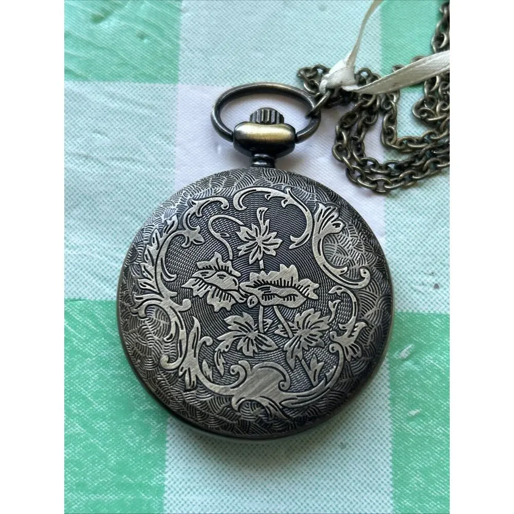Bronze Tone White Dial Pocket Watch